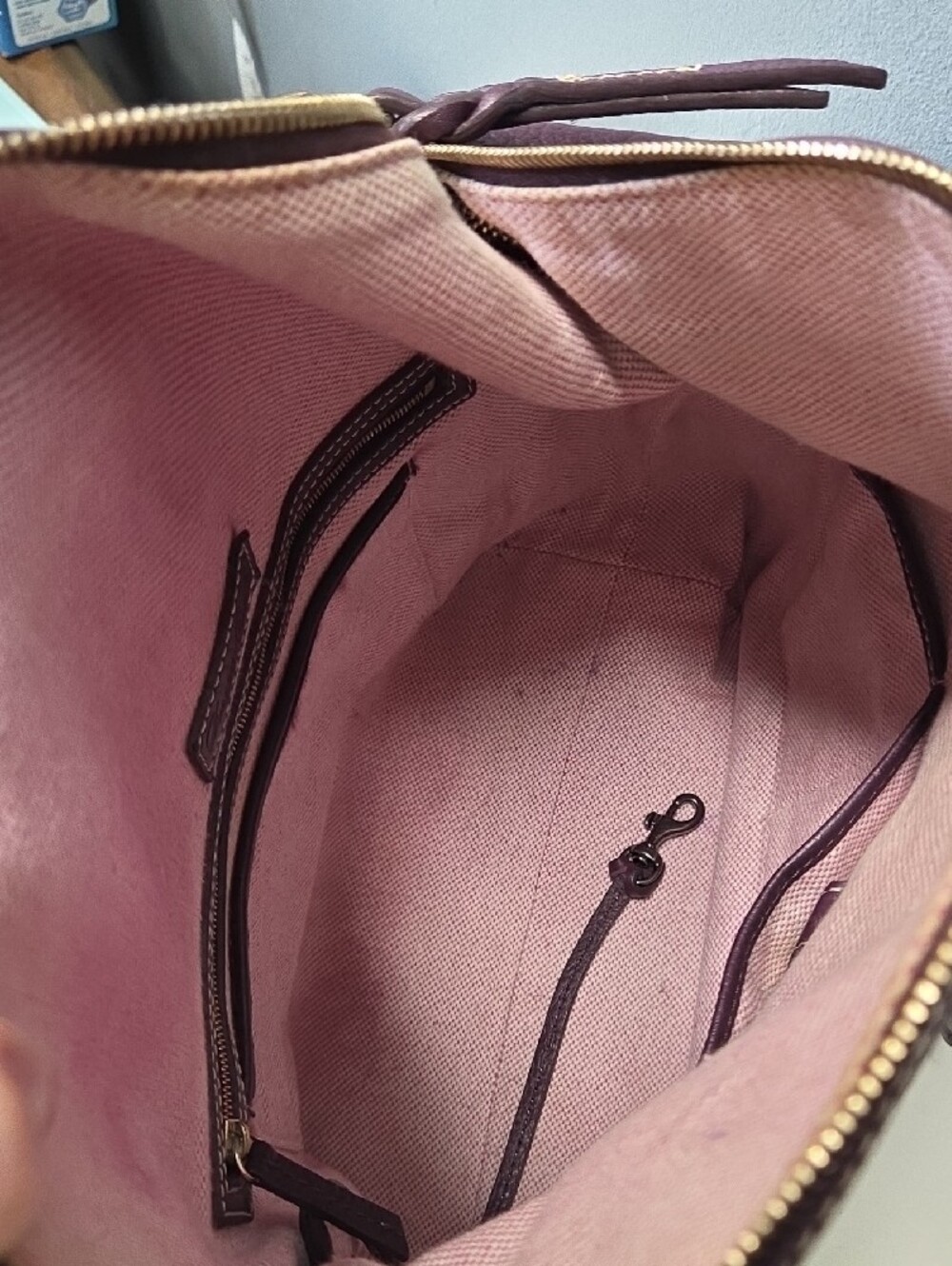 Dooney & Bourke Purple Pebbled Leather Hobo Shoulder Bag - Picture 12 of 13